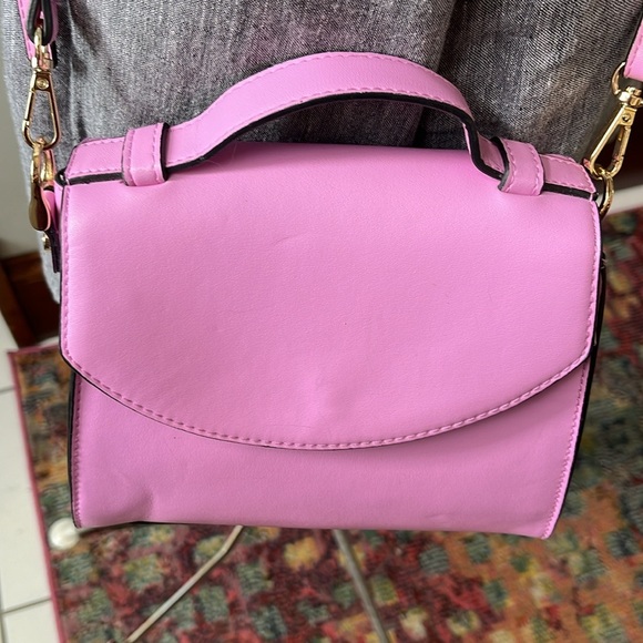 A new day  Satchel  Crossbody bag  NWOT Orchid color  vegan looks genuine   gold - Picture 4 of 16